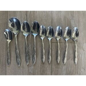 9 PCs 18/10 Stainless Reed & Barton MARIN COUNTY‎ teaspoons Oval Place Spoons